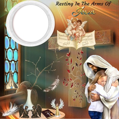 RESTING IN THE ARMS OF JESUS Montage photo