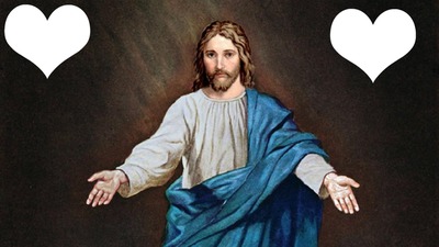 jesus holding out hands Photo frame effect