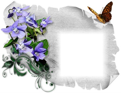Fleur mauve-papillon-parchemin Fotomontáž