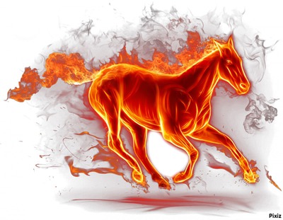 cheval en feu Fotomontage
