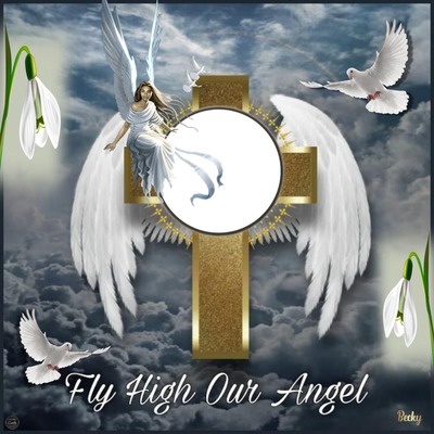 fly high our angel Photo frame effect