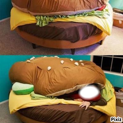 lit hamburger Fotomontage