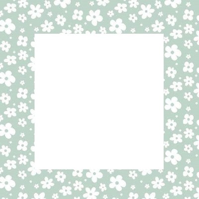 marco y florecillas blancas. Photomontage