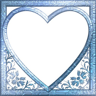 Cadre coeur bleu Photo frame effect