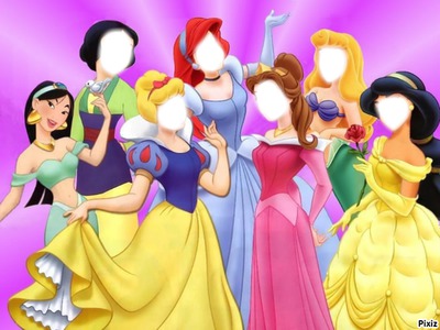 6 princesses Photo frame effect
