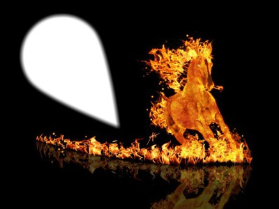 cheval flamme Fotomontage