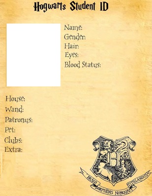 Hogwarts Student ID version 3 Fotomontāža