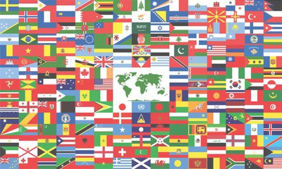 DÜNYA BAYRAKLARI WORLD FLAGS Fotomontage