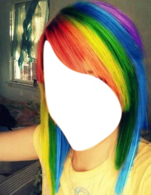 cabelo arcoiris Fotomontasje