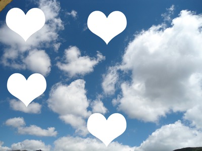 coração nas nuvens Fotomontaż