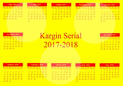 Kargin Serial Calendar 2017-2018 Fotómontázs