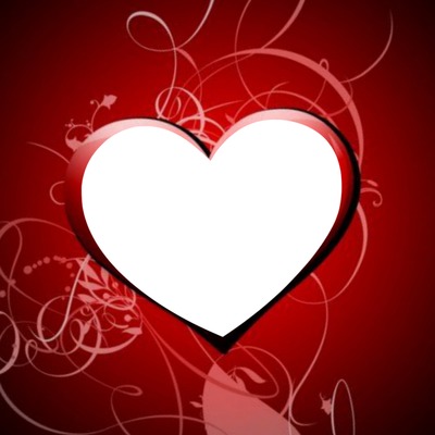 corazón rojo, 1 foto Fotomontaggio