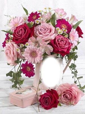 Cc jarrón de rosas Montaje fotografico