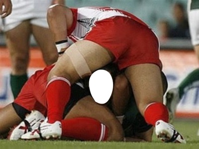 Rugby mêlé Fotomontaggio