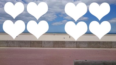 8 coeurs à la plage Фотомонтаж