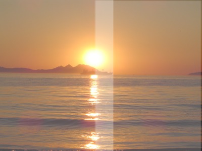 puesta de sol, fundidas de 2 Photo frame effect
