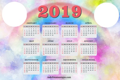 calendario 2019 Fotomontažas