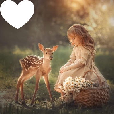 Bambi petite fille Photomontage