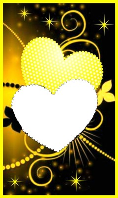 corazón amarillo. Fotomontāža
