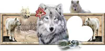 wolf in love Photo frame effect