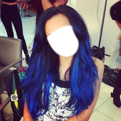 Cheveux bleu Photomontage