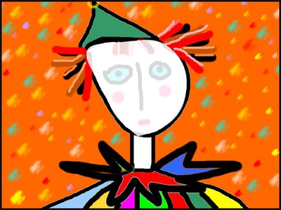Tête de clown -Décor coloré Fotomontagem