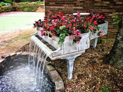 piano et fleurs Photo frame effect