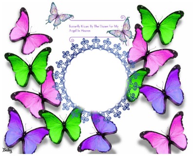 BUTTERFLY KISSES BY THE DOZENS Photo frame effect