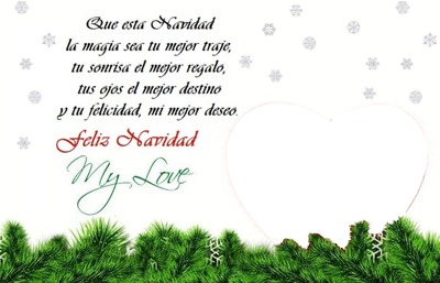 Feliz Navidad, my love, mensaje. Fotomontasje