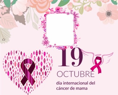 Cc Día internacional del cáncer de mama Fotomontaż