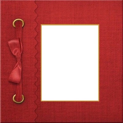 marco dorado, fondo rojo. Photomontage