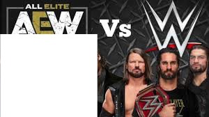 Aew vs WWE Fotomontaggio