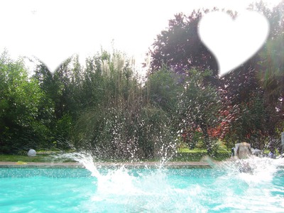 saut dans une piscine <3 Photo frame effect