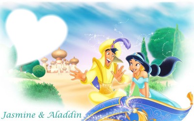 Jasmine et Aladin Photo frame effect