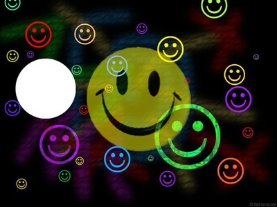smiley peace Photo frame effect