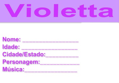 Carteirinha de fã Violetta Фотомонтажа