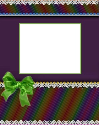lazo verde, fondo lila. Fotomontage