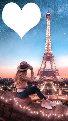 Paris romantic night Fotomontage