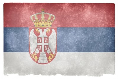 Serbia flag as background Montaje fotografico