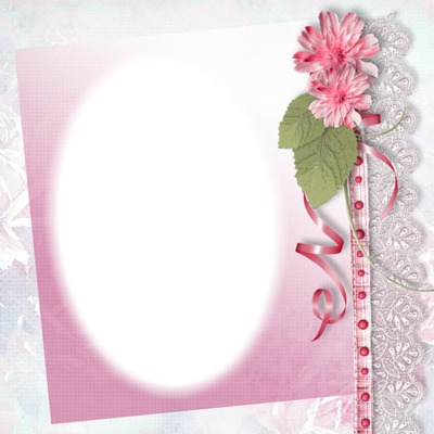 fleurs rose et dentelle Photomontage