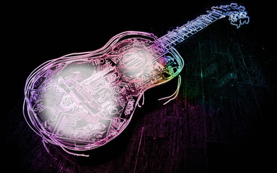 guitarra musical Montaje fotografico