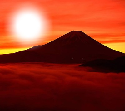 Le mont fudji 'Japon' Fotomontáž
