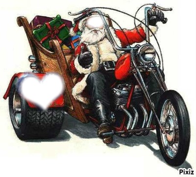 Noel a moto Fotomontagem
