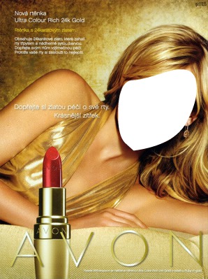Avon Ultra Color Rich 24k Gold Lipstick Advertising Фотомонтаж