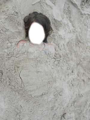 dans le sable Photomontage
