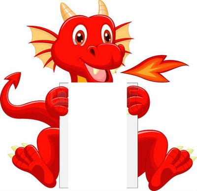dragon rojo Montaje fotografico