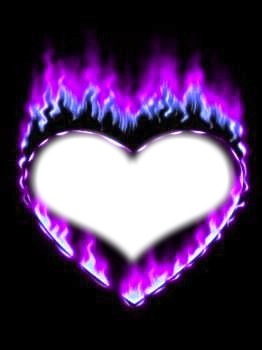 Coeur a feu violet Montage photo