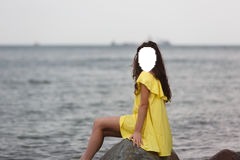 Rapariga na Praia Fotomontagem