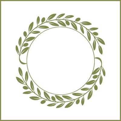 circulo de hojas de olivo. Fotomontáž