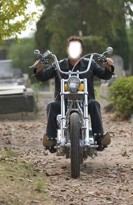 homme en moto Photo frame effect